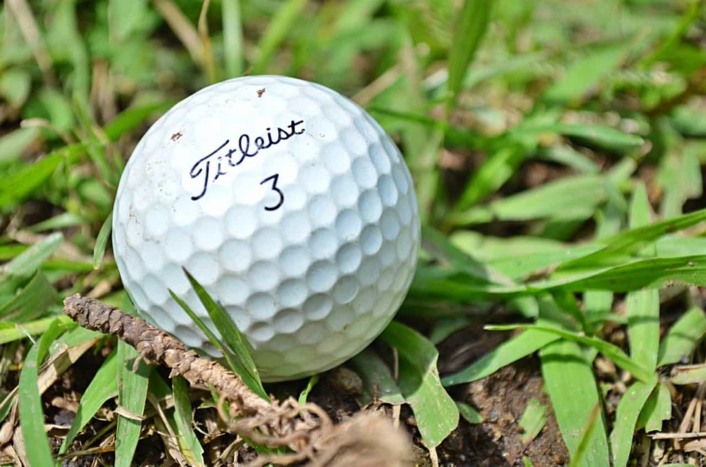 a dirty golf ball